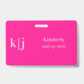 Stylish Makeup Artist Employee Name Lanyard Ausweis (Back)