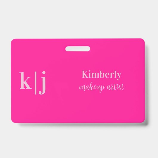 Stylish Makeup Artist Employee Name Lanyard Ausweis (Front)