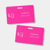 Stylish Makeup Artist Employee Name Lanyard Ausweis (Front & Back)