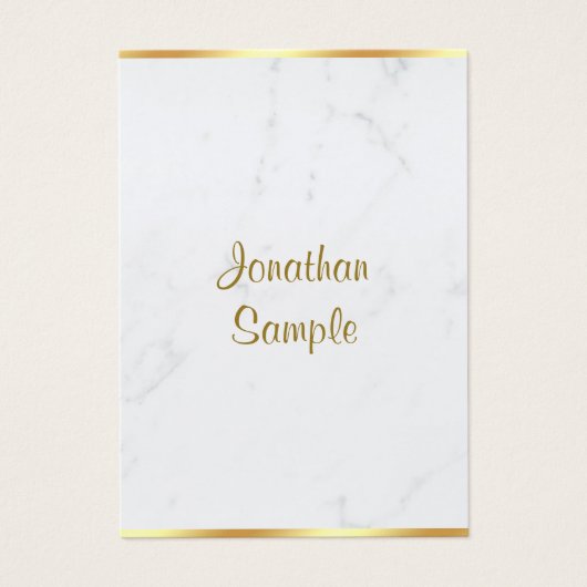 Stylish Marble Gold Typography Script Name Luxury (Vorderseite)