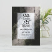 Stylish Marble Surprise 75. Geburtstagsparty Einladung (Stehend Vorderseite)