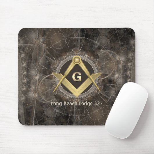 Stylish Masonic Mit Monogramm Mousepad (Mit Mouse)