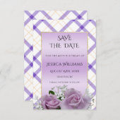 Stylish Mauve Floral Birthday Save the Date (Vorne/Hinten)