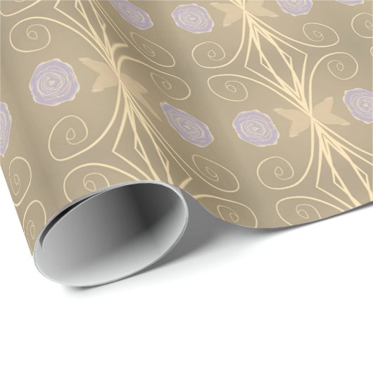 Stylish Mauve Floral Designed Geschenkpapier (Rolleneckpunkt)