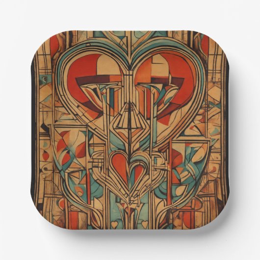 Stylish mehrfarbig pappteller (Vorderseite)