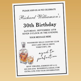 Stylish Men's 30th Birthday Party Classic  Einladung