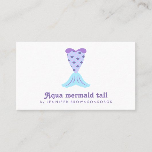 Stylish Mermaid Feminine Coastal Tail Visitenkarte (Vorderseite)