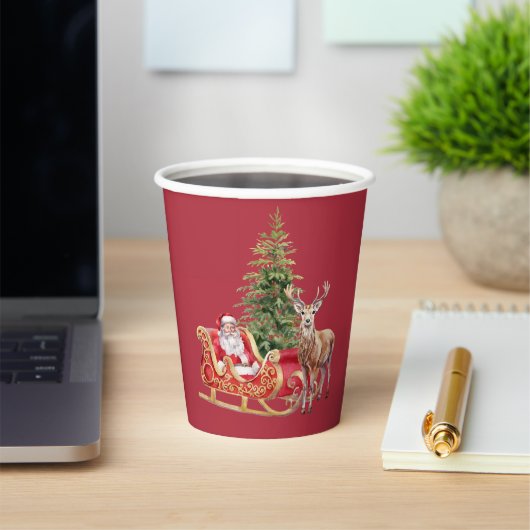 Stylish Merry Christmas Modern Holiday Pattern Cup Pappbecher (InSitu)