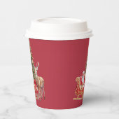 Stylish Merry Christmas Modern Holiday Pattern Cup Pappbecher (Links)