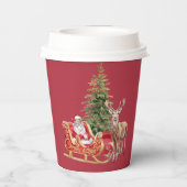 Stylish Merry Christmas Modern Holiday Pattern Cup Pappbecher (Rückseite)