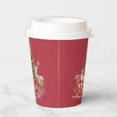 Stylish Merry Christmas Modern Holiday Pattern Cup Pappbecher (Rechts)