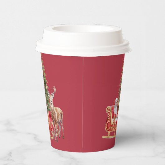 Stylish Merry Christmas Modern Holiday Pattern Cup Pappbecher (Rechts)