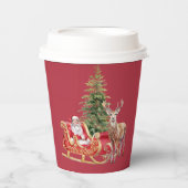 Stylish Merry Christmas Modern Holiday Pattern Cup Pappbecher (Vorderseite)