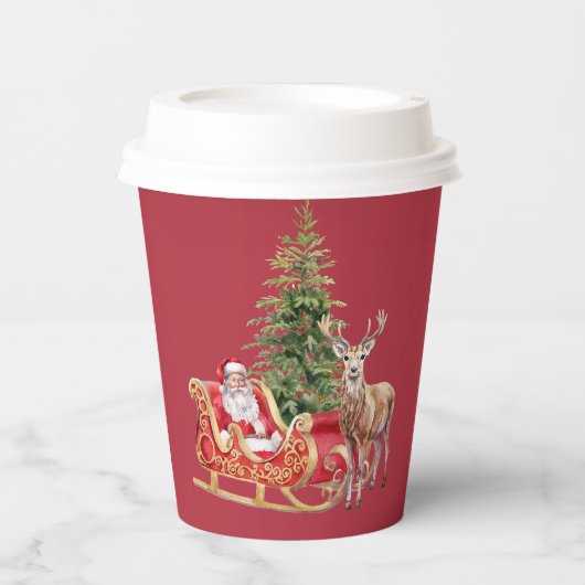 Stylish Merry Christmas Modern Holiday Pattern Cup Pappbecher (Vorderseite)