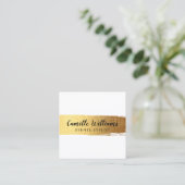 STYLISH MINIMAL luxuriöse Imitate Goldpinselstrich Quadratische Visitenkarte (Stehend Vorderseite)