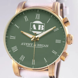 Stylish Minimalist Engraved Couple’s Name Armbanduhr