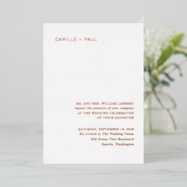 Stylish Minimalist Wedding Folieneinladung