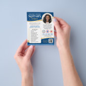 Stylish Mobile Notary Public QR Code Blue Editable Flyer (Gruppe)