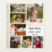 Stylish Modern 6 Photo Collage Appointment Book Planer (Vorderseite)