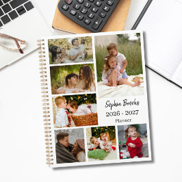 Stylish Modern 6 Photo Collage Appointment Book Planer