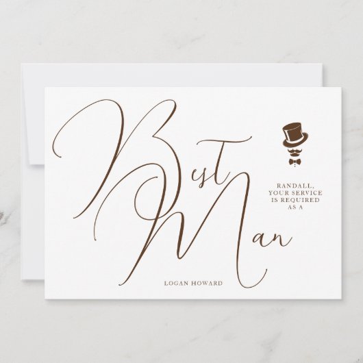 Stylish Modern Best Man Wedding Simple Proposal  Einladung (Vorderseite)