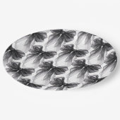 Stylish Modern Black Coquette Bow Pappteller (Schrägansicht)