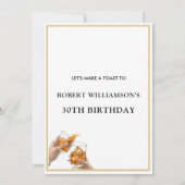 Stylish Modern Black & Gold 30th Birthday Party Einladung (Rückseite)