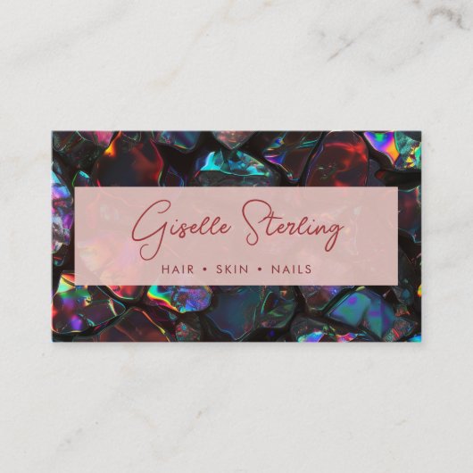 Stylish Modern Black Opal Professional QR Code Visitenkarte (Vorderseite)