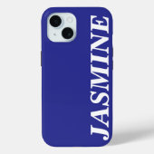 STYLISH MODERN CUSTOM NAME SOLID BLUE COLOUR Case-Mate iPhone HÜLLE (Rückseite)