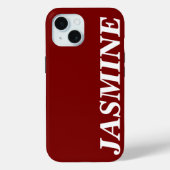 STYLISH MODERN CUSTOM NAME SOLID CHERRY RED COLOUR Case-Mate iPhone HÜLLE (Rückseite)