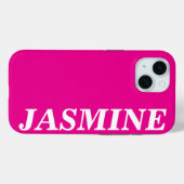 STYLISH MODERN CUSTOM NAME SOLID HOT PINK COLOUR Case-Mate iPhone HÜLLE (Rückseite (Horizontal))