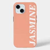STYLISH MODERN CUSTOM NAME SOLID PEACH COLOUR Case-Mate iPhone HÜLLE (Rückseite)