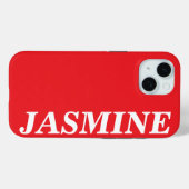 STYLISH MODERN CUSTOM NAME SOLID RED COLOUR Case-Mate iPhone HÜLLE (Rückseite (Horizontal))