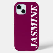 STYLISH MODERN CUSTOM NAME SOLID WINE COLOUR Case-Mate iPhone HÜLLE (Rückseite)