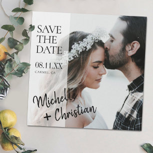 Stylish Modern Custom Photo Save the Date Magnet
