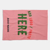 STYLISH MODERN CUSTOM SALMON PINK VERIFIED BRANDED GESCHIRRTUCH (Horizontal)