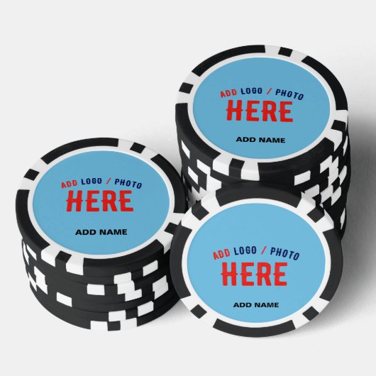 STYLISH MODERN CUSTOM SWAG SKY BLUE VERIFIED BRAND POKERCHIPS (Stapel)