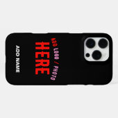 STYLISH MODERN CUSTOMIZABLE BLACK VERIFIED BRANDED iPhone HÜLLE (Rückseite (Horizontal))