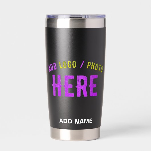 STYLISH MODERN CUSTOMIZABLE BLACK VERIFIED BRANDED THERMOBECHER (Vorderseite)