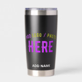 STYLISH MODERN CUSTOMIZABLE BLACK VERIFIED BRANDED THERMOBECHER (Rückseite)