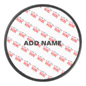 STYLISH MODERN CUSTOMIZABLE WHITE VERIFIED BRANDED EISHOCKEY PUCK (Vorderseite)