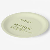 STYLISH MODERN CUSTOMIZED ELEGANT CLASSIC WEDDING PAPPTELLER (Schrägansicht)