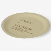 STYLISH MODERN CUSTOMIZED ELEGANT CLASSIC WEDDING  PAPPTELLER (Schrägansicht)