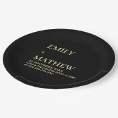 STYLISH MODERN CUSTOMIZED ELEGANT CLASSIC WEDDING PAPPTELLER (Schrägansicht)