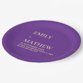 STYLISH MODERN CUSTOMIZED ELEGANT CLASSIC WEDDING  PAPPTELLER (Schrägansicht)