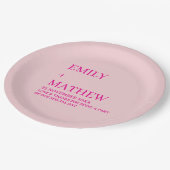 STYLISH MODERN CUSTOMIZED ELEGANT CLASSIC WEDDING  PAPPTELLER (Schrägansicht)