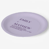 STYLISH MODERN CUSTOMIZED ELEGANT CLASSIC WEDDING  PAPPTELLER (Schrägansicht)