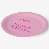 STYLISH MODERN CUSTOMIZED ELEGANT CLASSIC WEDDING  PAPPTELLER (Schrägansicht)