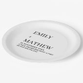 STYLISH MODERN CUSTOMIZED ELEGANT CLASSIC WEDDING  PAPPTELLER (Schrägansicht)