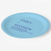 STYLISH MODERN CUSTOMIZED ELEGANT CLASSIC WEDDING  PAPPTELLER (Schrägansicht)